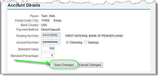 Employee Self-Service (ESS) Screens Payroll Direct Deposit/Bank Information Page 9 of 10 2.