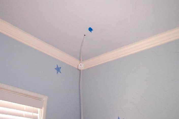 10 In the southwest bedroom (currently used as a child s room), a water stain was noted on the southwest corner of the ceiling.