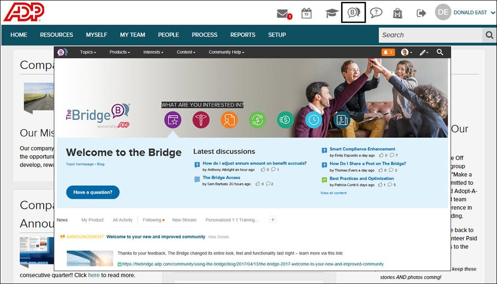 The Bridge Click (the Bridge) to get answers, tips, and best practices from fellow HR and