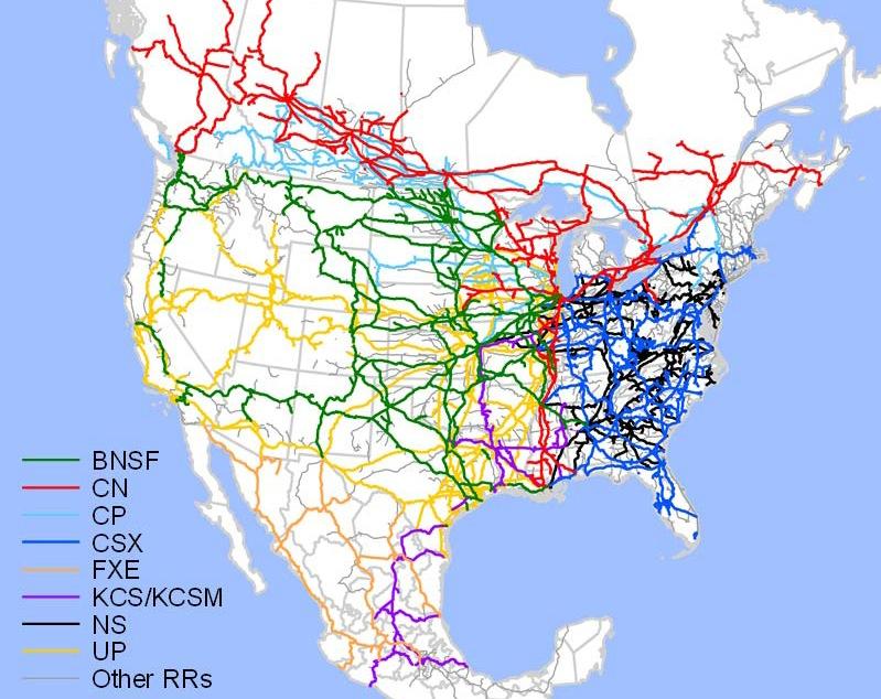 Rail System Overview Class I railroads are the seven largest systems: BNSF - Burlington Northern Santa Fe CN - Canadian National (with Illinois Central) CP - Canadian Pacific (with subsidiaries) CSX