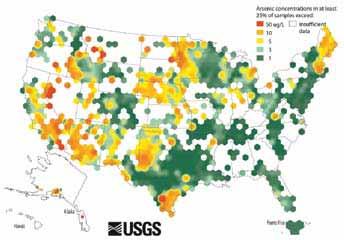 WATER SOFTENERS Arsenic concentration map for the United States WHOLE HOUSE FILTERS Watts Whole House filters for Arsenic reduction using highly effective MEDIA ground water in many parts of the