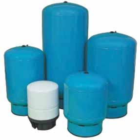ACCESSORIES FOR COMMERCIAL RO SYSTEMS Storage tanks Pressure tanks with bladders from 10 to 119 gallons capacity. Note: Tanks are polypropylene lined for compatibility with RO water.