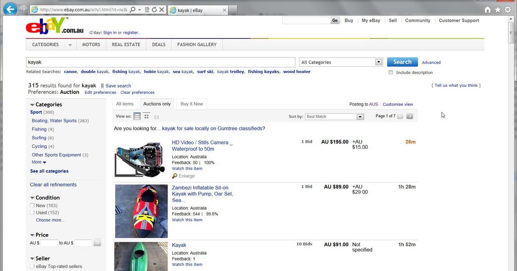 LET S EXPLORE EBAY If you can t think of anything, you can also click on Categories to just browse. If you did a search, a page listing current matches will appear.