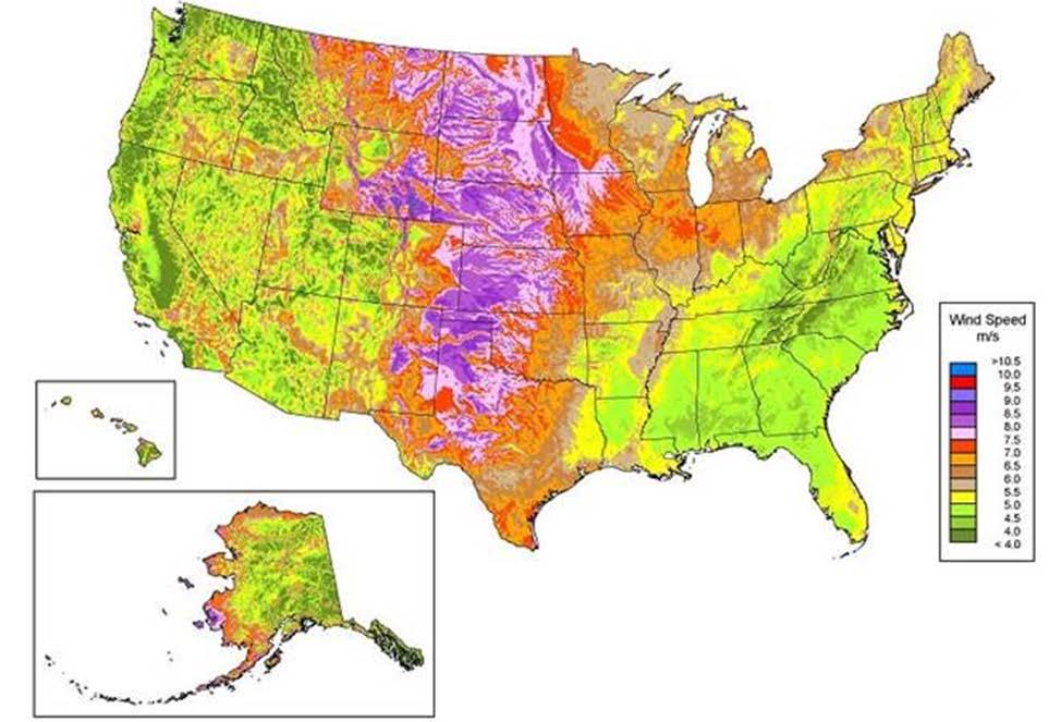 The Not-so-United States Electricity System Wind Resources Source: National Renewable