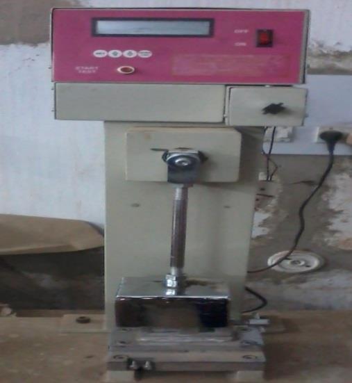 Micro-hardness test has been performed at given parameter: load=100gf and dwell time=10 sec. Figure 3.4.