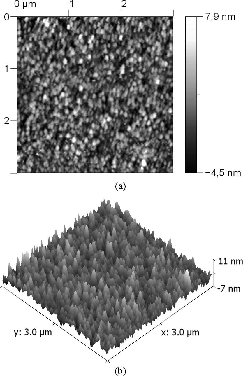 1582 IEEE TRANSACTIONS ON PLASMA SCIENCE, VOL. 37, NO. 8, AUGUST 2009 Fig. 1. (a) Two-dimensional and (b) 3-D AFM images of the W thin film deposited in He atmosphere at 8 W cm 2. Fig. 2. (a) Two-dimensional and (b) 3-D AFM images of the W thin film deposited in He atmosphere at 40 W cm 2.