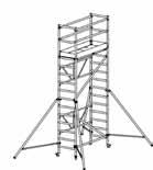 Then, attach 4 stabilizers to the corners of the rolling tower, at an angle of approximately 120 to the longitudinal axis of the rolling tower.