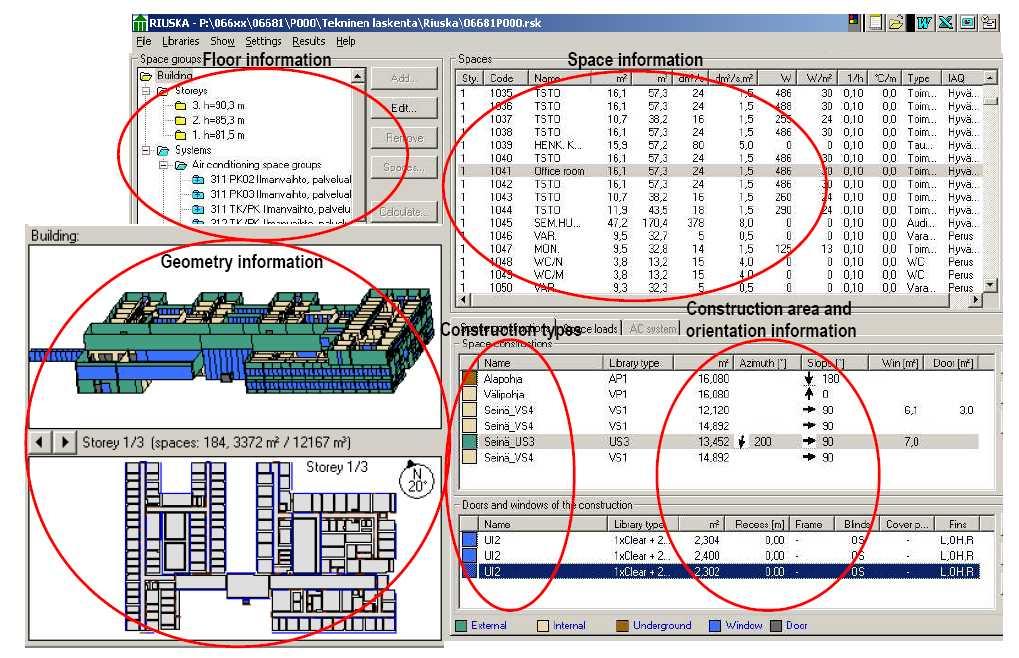 This software shows a floor by floor space layout from the IFC file and allows the user to access space type libraries (internal or external, e.g. from customer specified libraries, see fig.