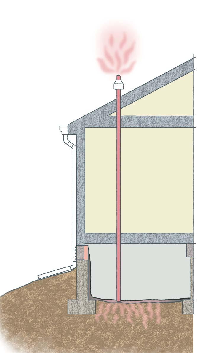 Roof runoff and improper grading allow water to collect, where it can enter the crawlspace through cracks in the foundation walls. A.