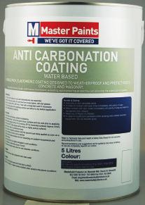 SPECIALIST COATINGS ANTI CARBONATION COATING A SINGLE PACK, ELASTOMERIC COATING DESIGNED TO WEATHERPROOF AND PROTECT ROOFS, CONCRETE AND MASONRY.
