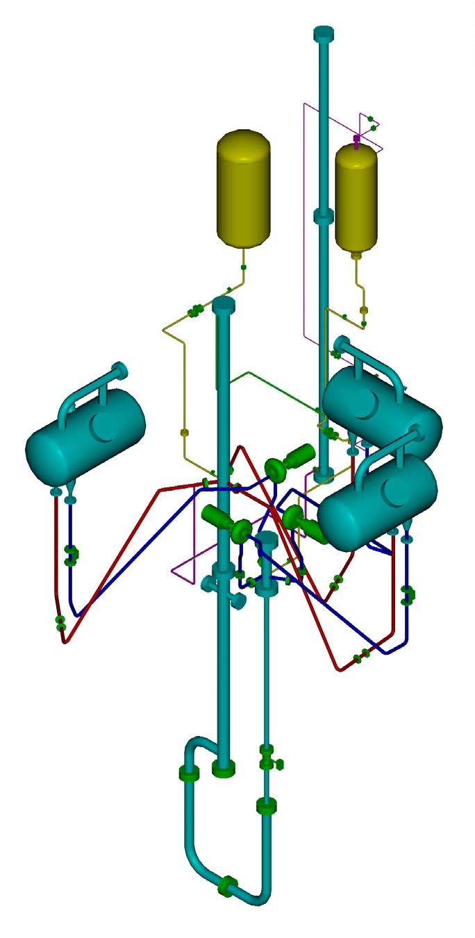 Figure 1. The PACTEL facility Figure 2. Elevations of the components coolant pump. The number of loops has been reduced from the six of the reference system to three in PACTEL.