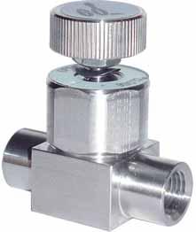 Manual 1 /4-plus Turn Valves Technical Data BODY 316L stainless steel, Monel and Hastelloy C-276 SEATS PCTFE and PEEK DIAPHRAGMS Elgiloy AMS 5876 ORIFICE SIZE 0.110 (2.8 mm) FLOW CAPACITY 0.