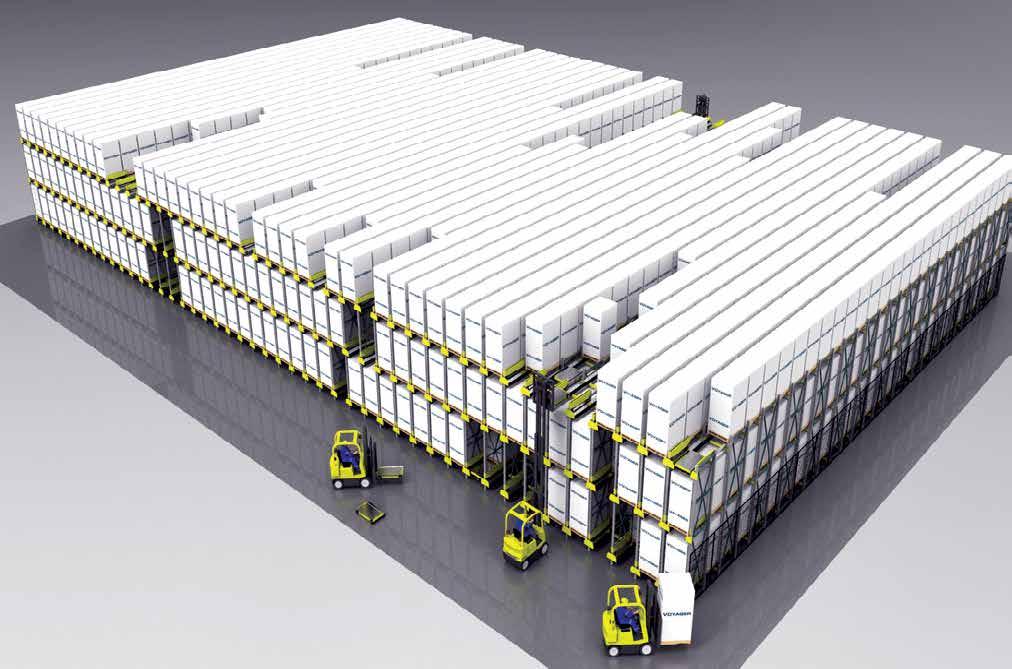 Deep Lane Bulk Pallet Storage Features Robotic Shuttle Cart Maximize storage