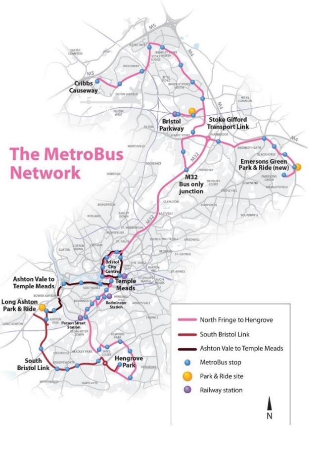 Figure 4-7 Park and Ride Network in the West of England Area Source: Travelwest (2015) Figure 4-8