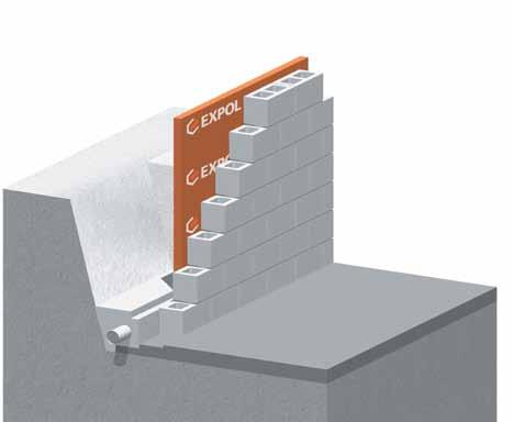 BLOCK RETAINING RETAINING WALLS Membrane protection, drainage, insulation BACKFILL THERMASLAB STYRODRAIN X GROUND FILL DRAIN FLOW SCORIA StyroDrain offers a lightweight alternative solution to