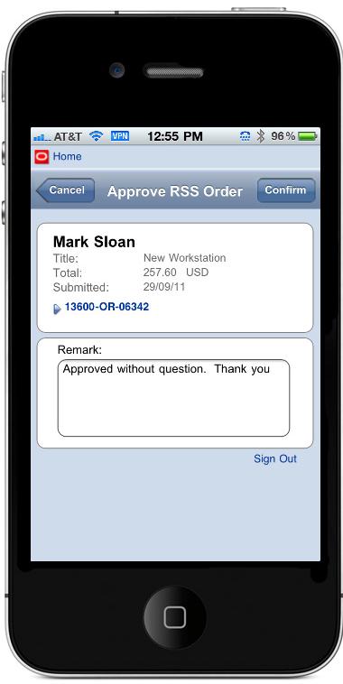 Requisition Self Service Approval Mobile Sales Inquiry