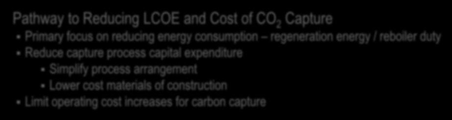 Pathway to Reducing LCOE and Cost of CO 2 Capture Primary
