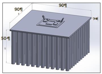 Fig.1: Round pins heat sink attached to the solar cell Fig.