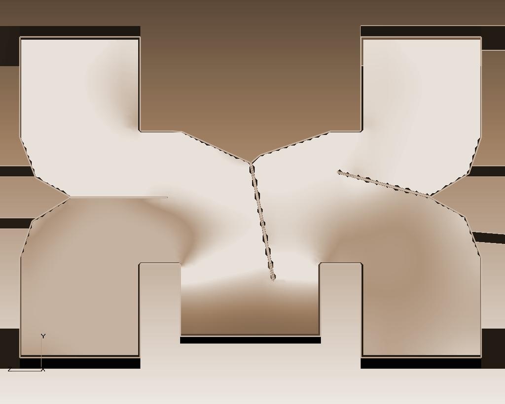 Figure 9 shows a system for regulating the flow of gases leaving the furnace. In this case, the process is influenced by just three flaps. They divide the flow into four channels.