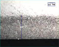 Figure 20. Compound zone and diffusion layer in a plasma nitrided sample of H13 type steel. 5.