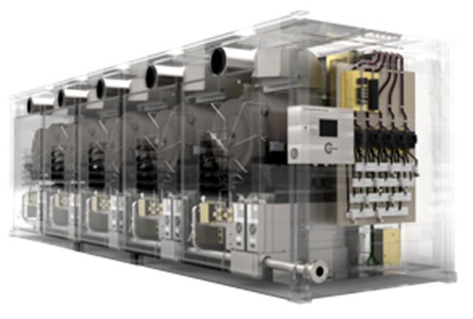 Packaged Solution (3), (4), or (5) C200 Units Stackable footprint 28 ISO container design Load control from 100% to idle Flexible maintenance Parts redundancy with C200 Rated Power Heat Rate Output