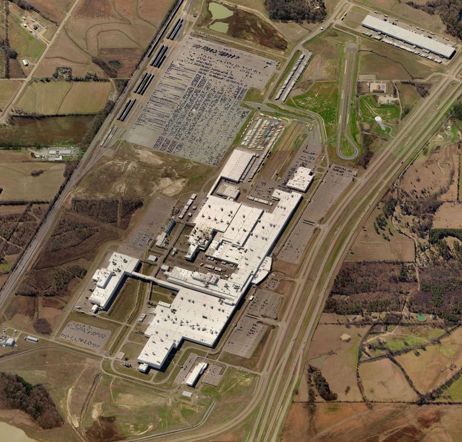 Investment Property Nissan North Line Overview America Map - U.S. Manufacturing NISSAN NORTH AMERICA - CANTON: The Nissan vehicle assembly plant in Canton, Mississippi, is a 4.