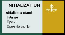 You can enter stand data interactively, you can open data that you have already entered and saved, or you can open a pmt-file. 2. SIMULATION.
