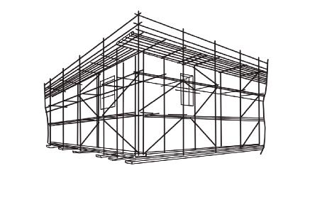 Tower Scaffold - a double-pole scaffold comprised of only one bay.