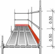 Fig. 20: Three-piece edge protection in Allround Scaffolding 3. GENERAL Allround Scaffolding in steel or aluminium Layher Allround Scaffolding is made of steel or aluminium.