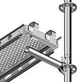 Installation of decks for mounting on O-profiles O-steel decks old production 1. Swing back lift-off preventer. 2. Lay deck on ledger. 3. Swing lift-off preventer forward. Fig. 36 Fig. 37 Fig.