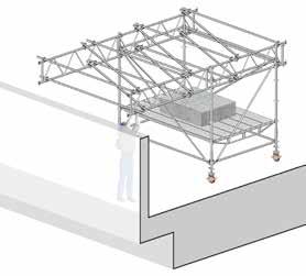 accessible by suspended scaffolding structures. Suspended scaffolding is used in a wide variety of versions, so the following assembly sequence is intended as an example.