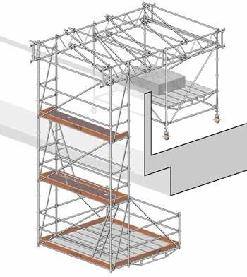 Fig. 80 11. MOBILE SCAFFOLDING UNITS The use of mobile scaffolding units allows work on large areas with a small amount of material.