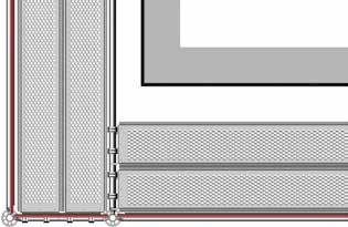 The entire scaffolding width must be maintained around the corners. With 4 vertical standards and short decks. Fig. 116 Fig.