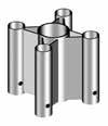 23. BASIC COMPONENTS Vertical support elements of steel and aluminium Standard, steel, with pressed-in spigot, Ref. No. 5603.050, 0.5 m Ref. No. 2603.xxx, 1.0 4.