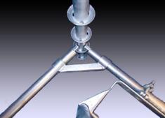 Right-angle braces can be used for ladder additions or bracing on scaffolds with casters.