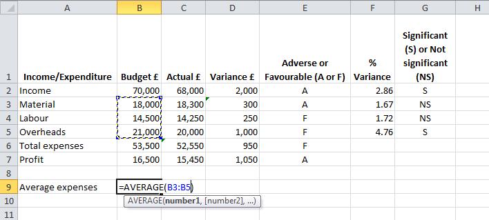 When enter is selected the average will be calculated.
