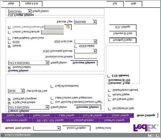 When the Discount option is selected, a new window opens. This figure shows the Discount Options screen for FedEx Express. Figure 55.