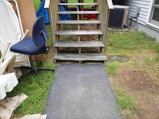 stairs -needed to prevent sinking.