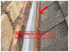 This condition should be monitored to ensure the flashing does not wear through.