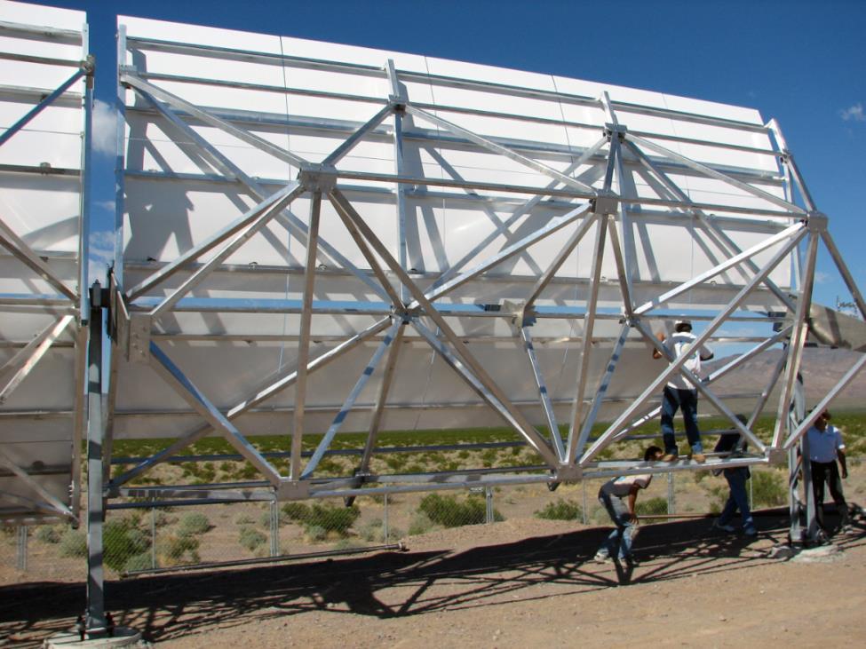 space frame parabolic trough collector at Nevada Solar