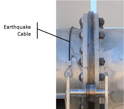 Fig. 87. Cable to prevent parabolic trough collector torque tube falling from pylon (example from California) 4.