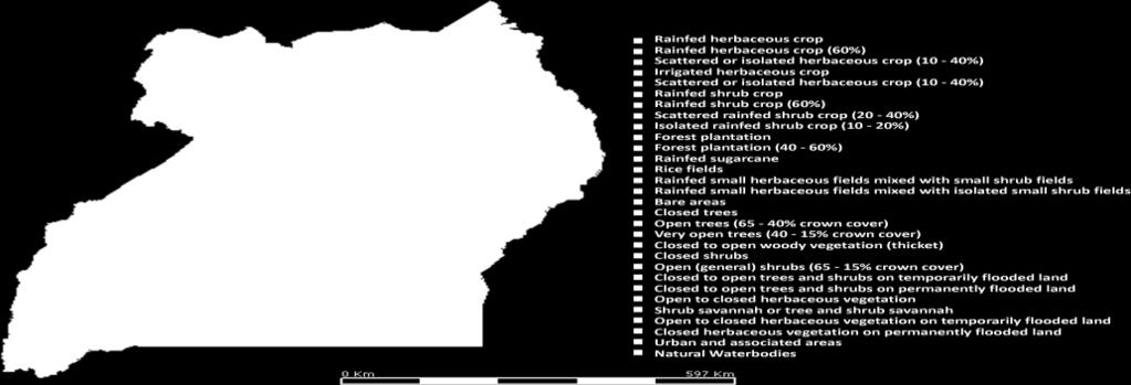 Ecosystems in Uganda Uganda Landcover Figure prepared with data from: Food and