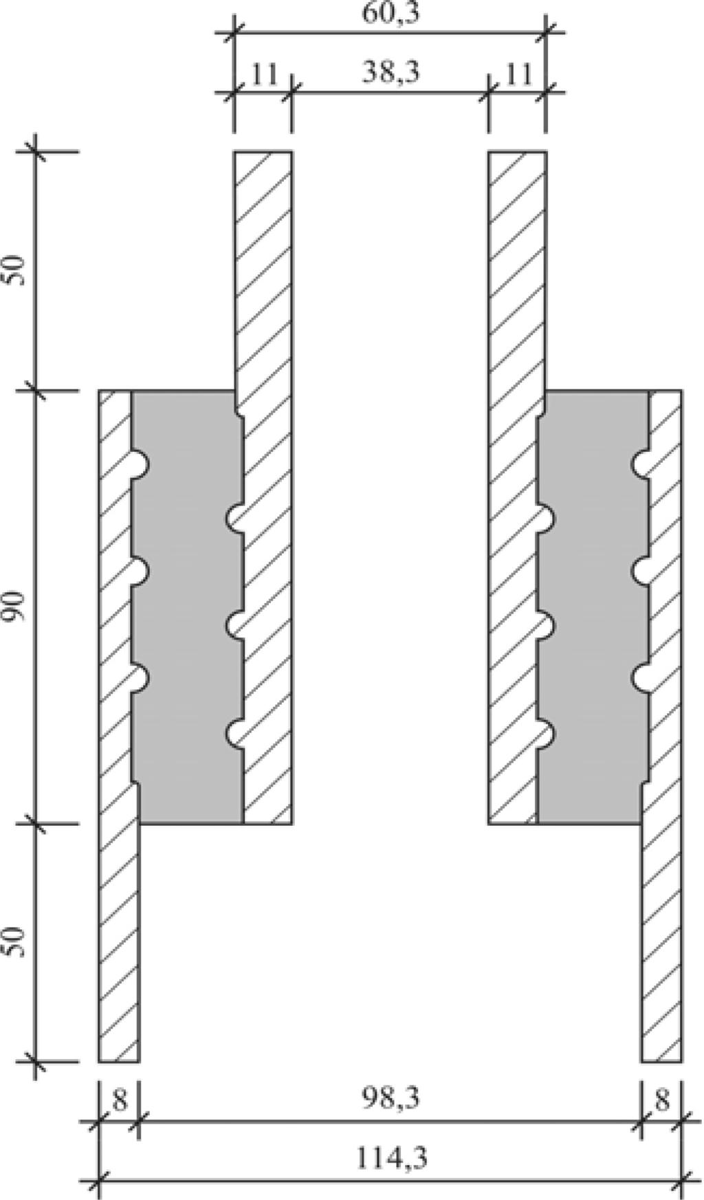 of the grout and the ratio of height to spacing (h/s) of the shear keys. Some recommendations limit the h/s-ratio to 0.1. H/s-ratios exceeding 0.