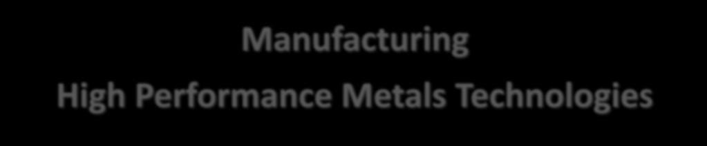 Manufacturing High Performance Metals Technologies Electrochemical Systems Metal Production & Interface Design (Team) Metal Forming & Novel Materials High Temperature Metal Processes