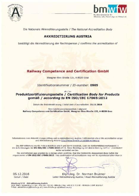 Project Introduction Partners RCC (Coordinator) RCC GmbH Certification Body (NoBo) TSI Conformity