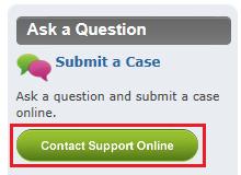 Take a moment to view the available answers before proceeding to create a support case. To create a support case 1.