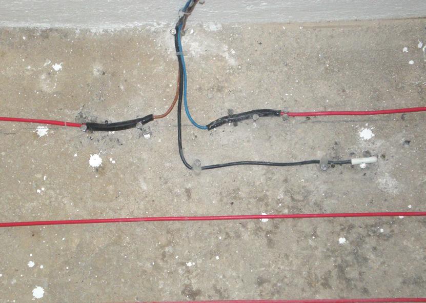 4 Vodoley Co. Radiant floor heating 7. Arrange the cable on the floor. It should be tight but don t pull it too hard around the nails - the curves should be round.