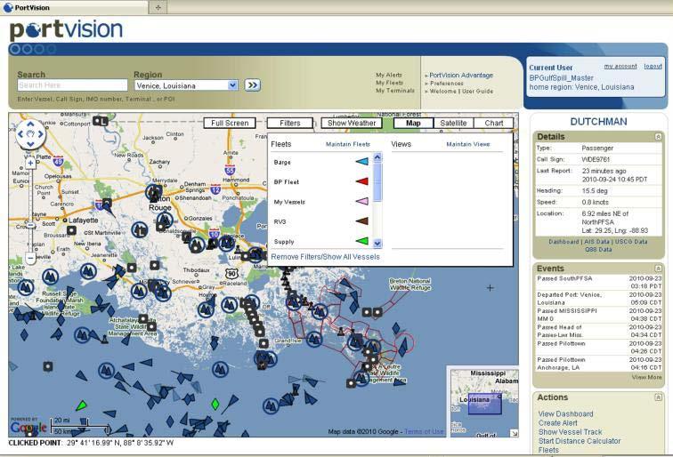 Enabled response team to monitor thousands of personnel, deployed on hundreds of vessels, including