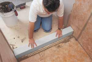 Note: Schluter -Systems recommends installing the KERDI-SHOWER-ST tray prior to setting KERDI- DRAIN whenever possible.