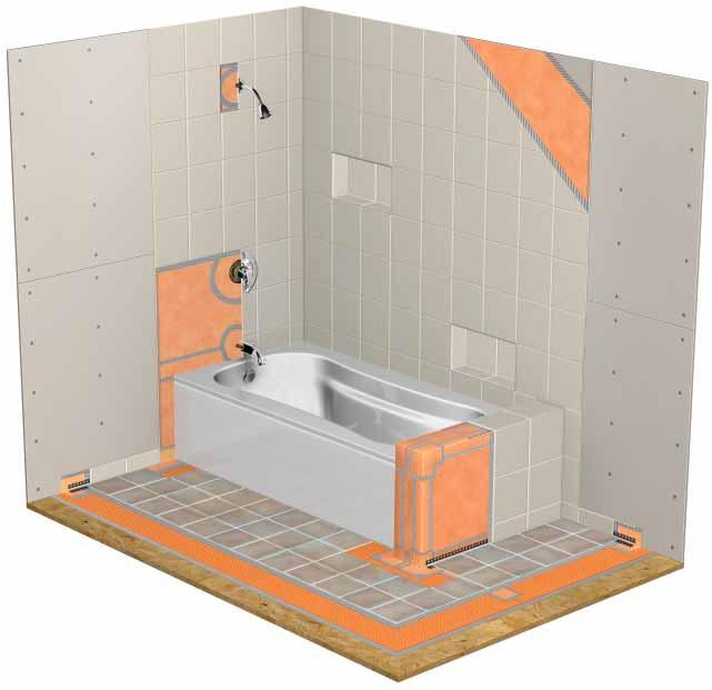 Floors can be made fully waterproof with Schluter -DITRA.